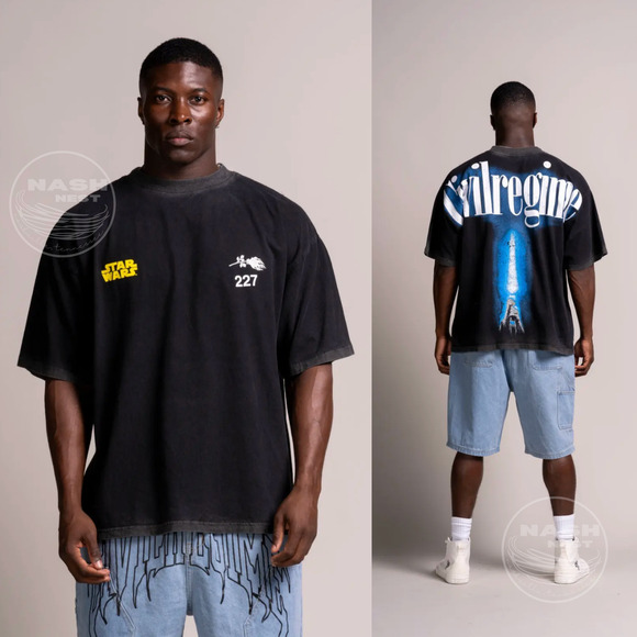 Civil Regime Star Wars Tee M | 199X Oversized, Vintage Wash Red Crystal NWOT - Picture 5 of 9